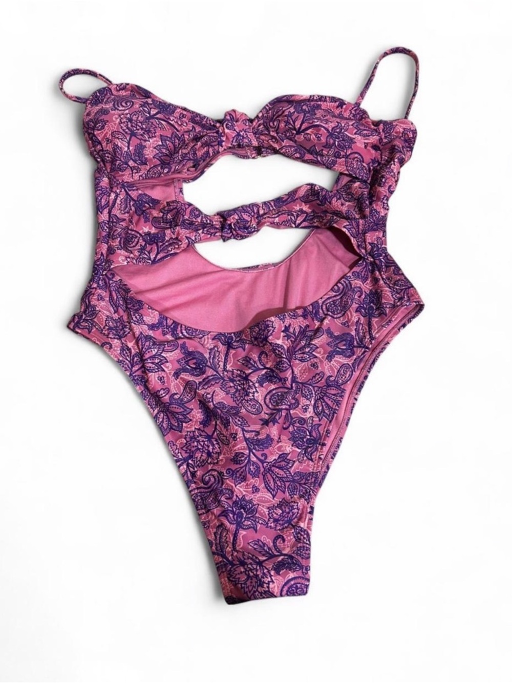 Wild Fable Pink Paisley Cutout Bikini- One Piece - Picture 3 of 5